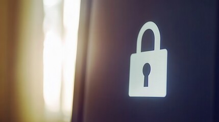 Fototapeta premium Digital Lock Icon on a Computer Screen