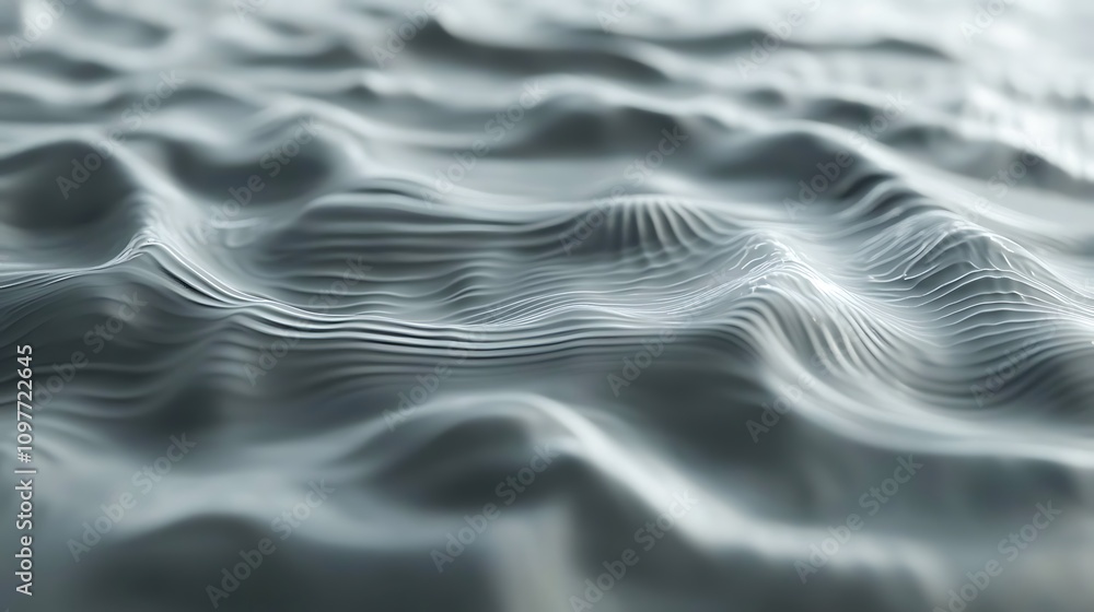 Aufkleber abstract representation of waves with smooth, flowing lines in a monochromatic color scheme.