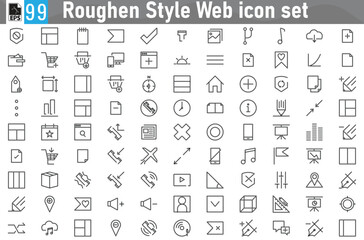 Roughen Style Web icon set, Set of computer icon vectors