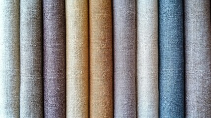 A Stunning Array of Smooth Fabric Rolls in Neutral Tones Perfect for Home Decor, Fashion, and Craft Projects Showcasing Textures and Color Gradients