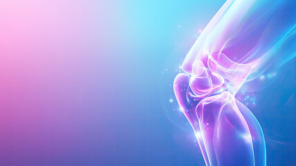 vibrant illustration of knee joint, symbolizing pain relief and health