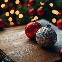 Christmas house in the snow