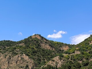 Obraz premium mountain landscape, summer, blue sky background with nature