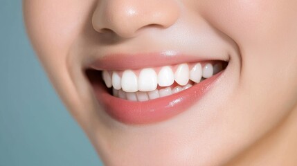 Fototapeta premium Radiant Close-Up of a Smile Showcasing Healthy White Teeth