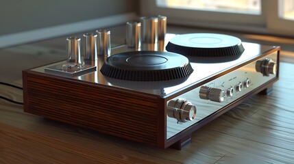 Fototapeta premium Modern stereo amplifier and cd player