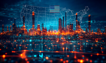 Fototapeta premium Heavy industrial sector in the United States. Economic protectionism. Economy.