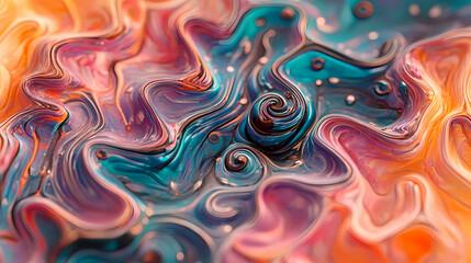 A digital fractal pattern with intricate swirls and vibrant hues