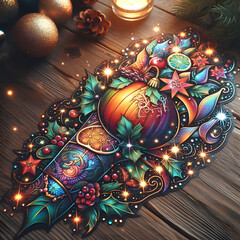 Naklejka premium christmas tree decoration