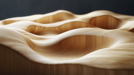 Obraz premium Abstract Wooden Waves Organic Texture Natural Grain Smooth Undulating Design Craftsmanship