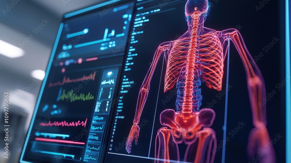 Poster ai-driven health diagnostics software medical lab technology overview closeup view health innovation