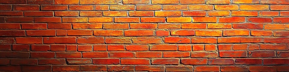 Warm-hued brick wall texture, detailed and vibrant
