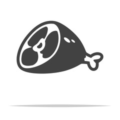 Fototapeta premium Meat leg icon transparent vector isolated