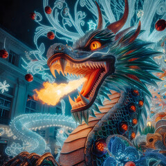 chinese dragon in the night