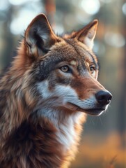 Obraz premium Portrait of a Gray Wolf, Canis lupus, in Its Natural Habitat