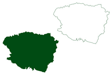 Zirandaro municipality (Free and Sovereign State of Guerrero, Mexico, United Mexican States) map vector illustration, scribble sketch Zirándaro map