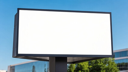 Fototapeta premium Advertising biilboard mock-up in front of the modern office building