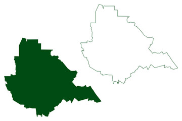 Aldama municipality (Free and Sovereign State of Chihuahua, Mexico, United Mexican States) map vector illustration, scribble sketch Aldama map