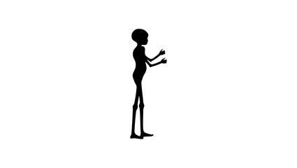 Starving african child, black isolated silhouette