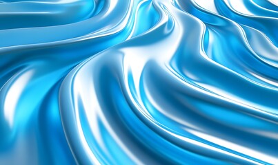 Obraz premium A smooth, flowing texture in vibrant blue tones resembling water or silk.
