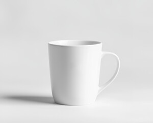 Obraz premium White Ceramic Coffee Mug on a Light Gray Background