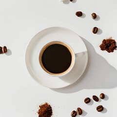 Cup of coffee with white background
