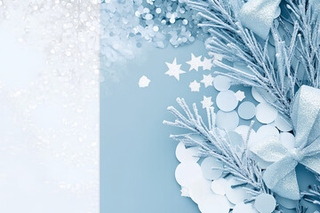 Beautiful white and silver decorations create a magical winter atmosphere, perfect for Christmas and New Year festivities. Delicate star and flower shapes add elegance