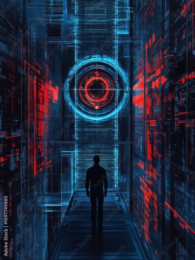 Poster information control and security abstract concept vector illustrations.