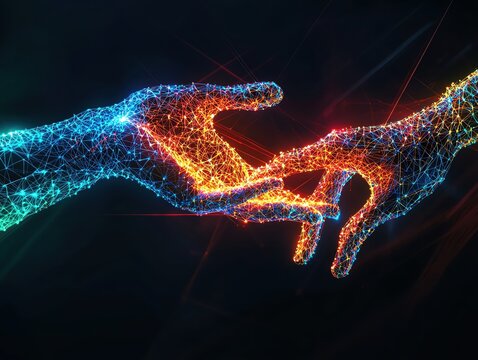 Future evolution change of human resources employee work labor recruitment to ai robot computer, Dynamic colors, copy space for text,