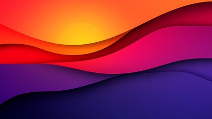 Obraz premium Vibrant Sunset Hues Abstract Wave Background Design