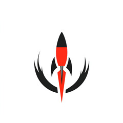 Obraz premium Rocket launch event space graphic design minimalist environment aerial view innovation in technology