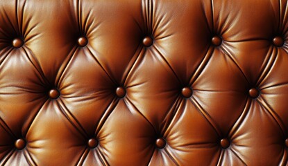 Fototapeta premium 革のソファのこだわりのあるスタッキングデザイン、ダークブラウンの色合いで魅せる