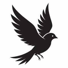 Fototapeta premium A vector silhouette flying bird on a white background