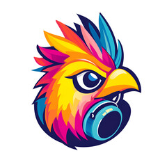 Obraz premium Vibrant colorful mascot design for music streaming app creative studio graphic design digital art close-up branding concept