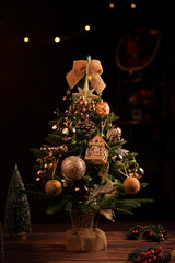 christmas tree with gifts and decorations