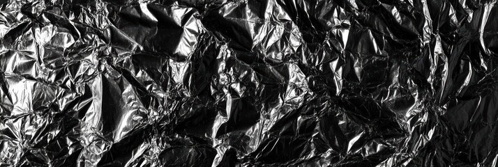 光沢のある黒いアルミホイルの表面が作る独特の質感と陰影の美しさ