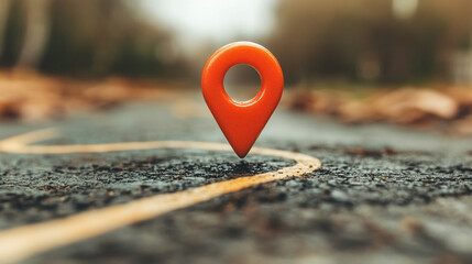 map with a location pin marking a destination, showing highlighted routes and pathways that represent journey, exploration, and the connection between places and people