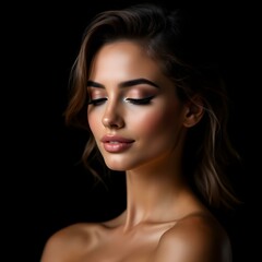 Fototapeta premium portrait of a woman with hair