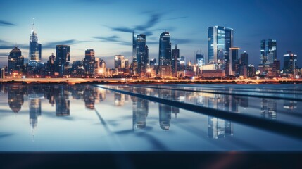 Modern City Skyline with Glass and Steel Architecture