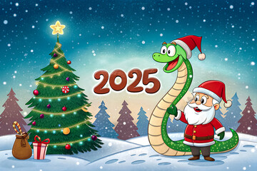 New Year's illustration with text 2025