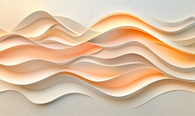 Abstract design featuring layered waves in soft colors, creating a sense of movement and depth.