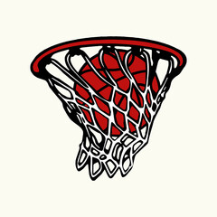 ring basketball vector drawing