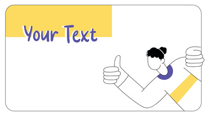 Minimalist Illustration of Woman Giving Thumbs Up MJ044
