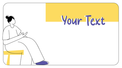 Minimalist Illustration of Woman Sitting on Chair MJ043