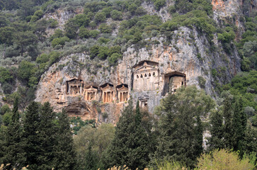Lycian Rock Tombs near Dalyan in Turkey