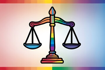 Colorful Equality Rainbow Scales of Justice Advocating for Inclusivity