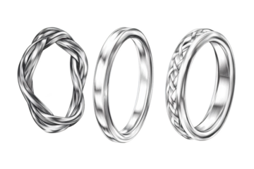 Streamlined 3D Rings Line Art. Abstract Geometric Concept