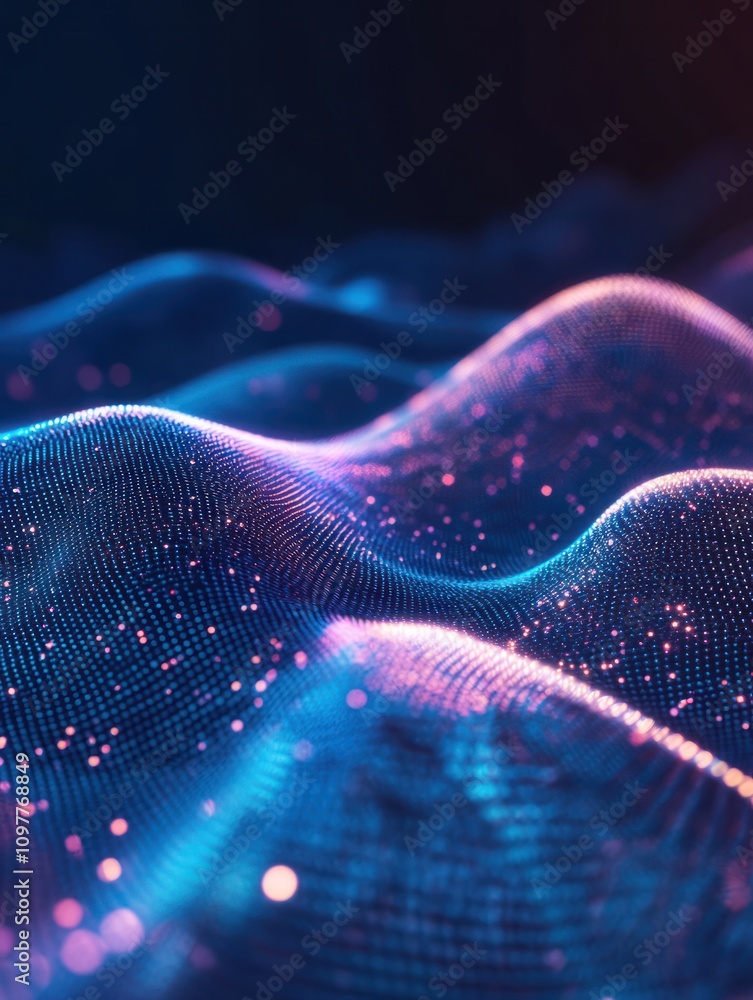 Poster abstract future data visualization. big data code representation. futuristic network or business ana