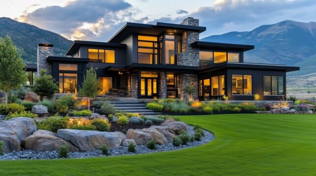 Modern Architectural Design of Beautiful Utah Home Exterior