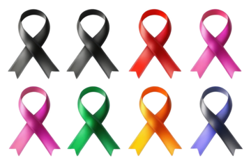 Show your support with these realistic awareness ribbons. Social awareness campaign concept