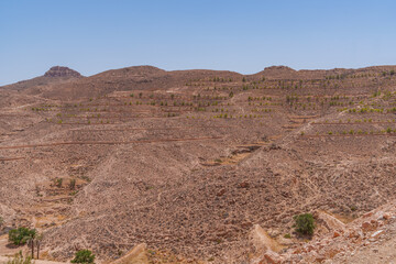 View of the mountainous part of the rocky desert